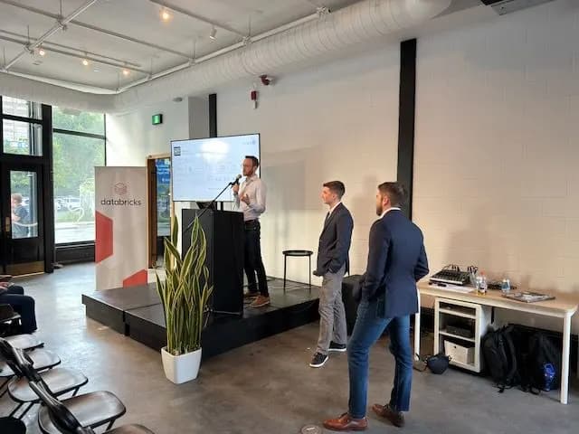 Quantumize AI presenting at a Databricks event in Montréal